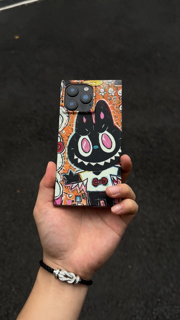 卡通方形塗鴉磨砂手機殼-ZUIHANG SHOP